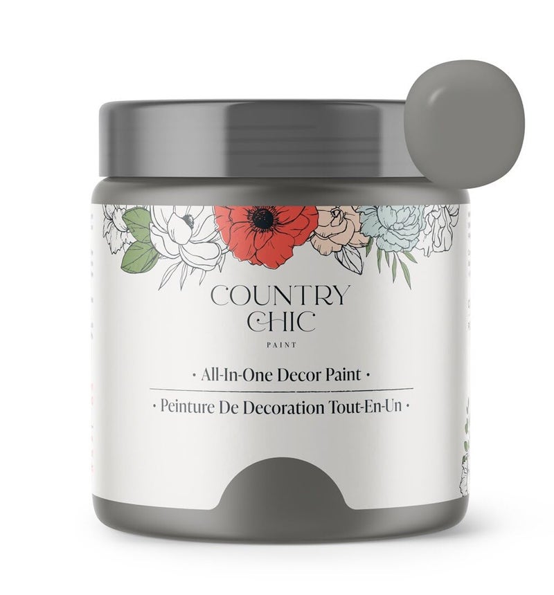 Country Chic Paint Country Chic All-in-One Chalk Paint for Furniture, Cabinets, Home Decor, Eco-Friendly, Matte Finish, Built-In Primer & Top Coat for Wood, Metal - No Wax Needed (Cobblestone (Grey), Sample (4 oz)) - - Image 1